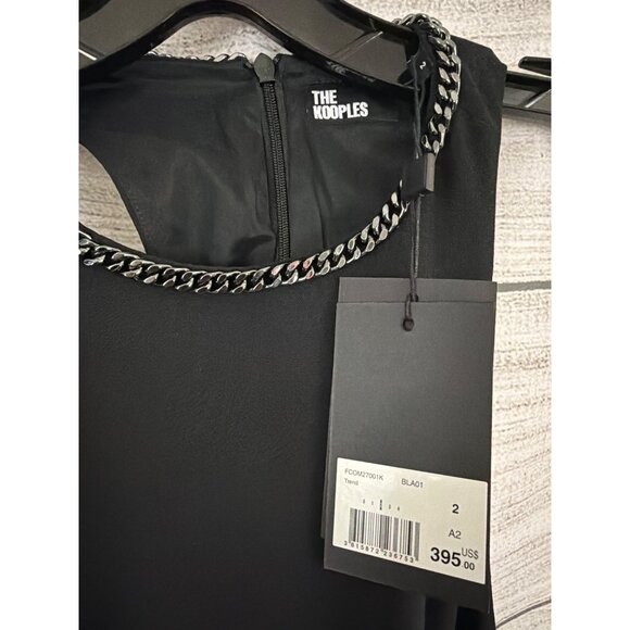 NWT The Kooples Black Sleeveless Jumpsuit With Chain Neck Detail Size 2 - Picture 2 of 4